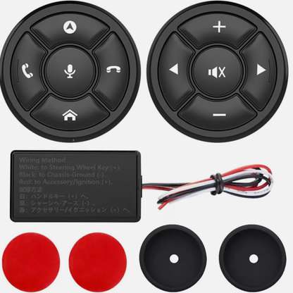 Universal Steering Wheel Control Buttons – Wireless Car Multimedia & GPS Controller