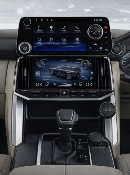 Land Cruiser LC300 Upgrade LX600 Tesla-Style Screen 2022-2023 Wireless CarPlay Headunit Kit