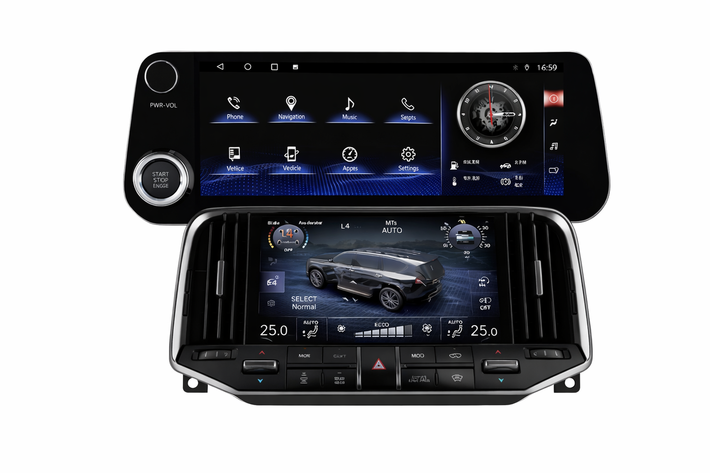 Land Cruiser LC300 Upgrade LX600 Tesla-Style Screen 2022-2023 Wireless CarPlay Headunit Kit