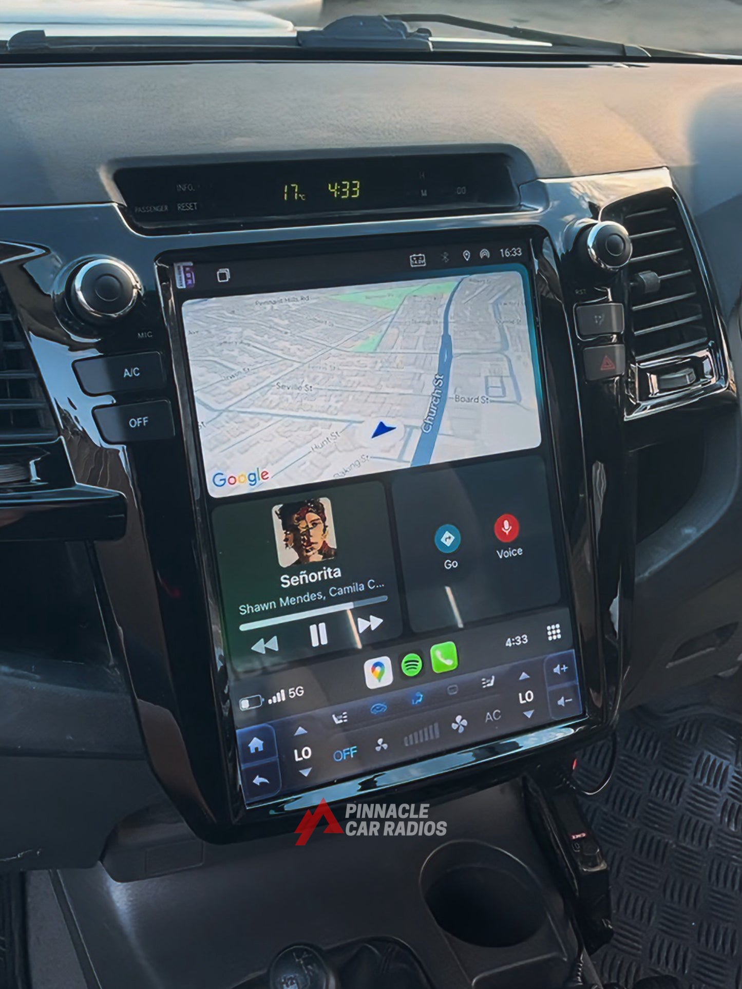 Toyota Hilux Tesla-Style Screen 2005-2015 Wireless CarPlay Headunit Kit