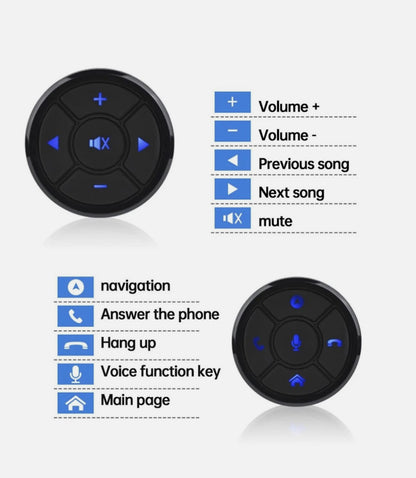 Universal Steering Wheel Control Buttons – Wireless Car Multimedia & GPS Controller