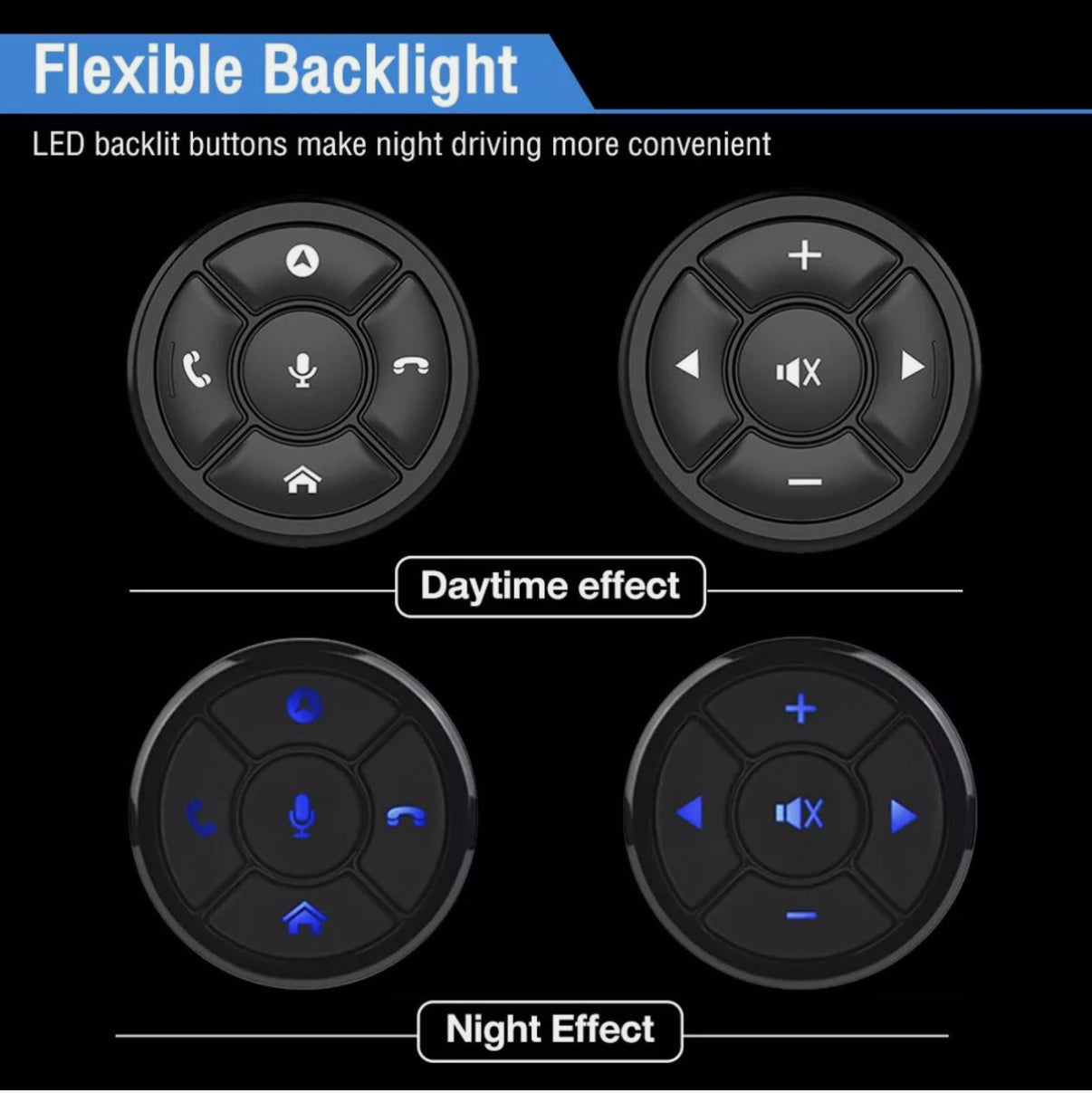 Universal Steering Wheel Control Buttons – Wireless Car Multimedia & GPS Controller