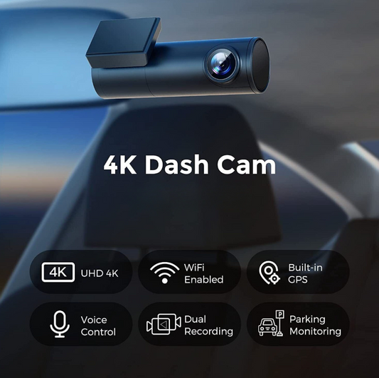 4K + HD Front and Rear Dashcam Kit with WiFi & 24h Recording