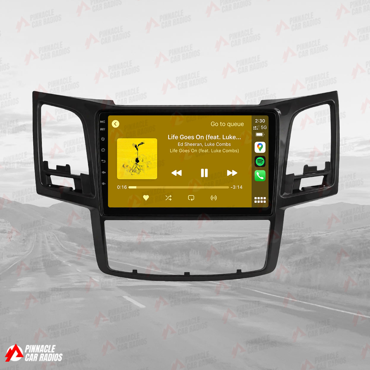 Toyota Hilux Tesla-Style Screen 2005-2015 Wireless CarPlay Headunit Kit