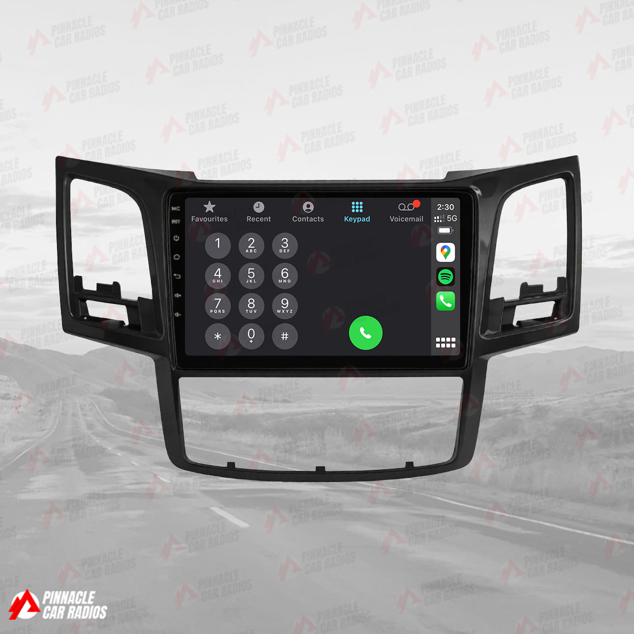 Toyota Hilux Tesla-Style Screen 2005-2015 Wireless CarPlay Headunit Kit