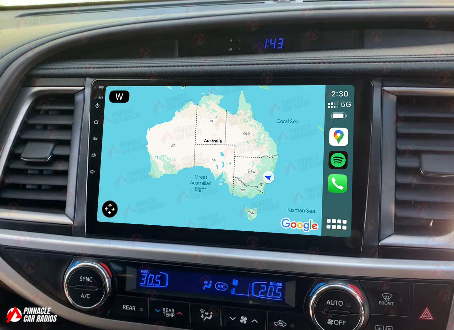 Toyota Kluger 2014-2019 Wireless CarPlay Headunit Kit